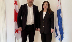 Բաթումում ՀՀ գլխավոր հյուպատոս Նարինե Մաթոսյանի հանդիպումը Քոբուլեթիի քաղաքապետ Լևան Զոիձեի հետ: